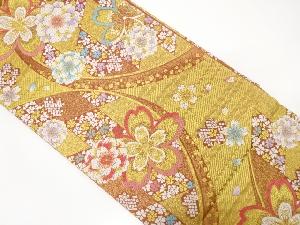 流水に桜模様織り出し振袖用袋帯